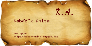 Kabók Anita névjegykártya